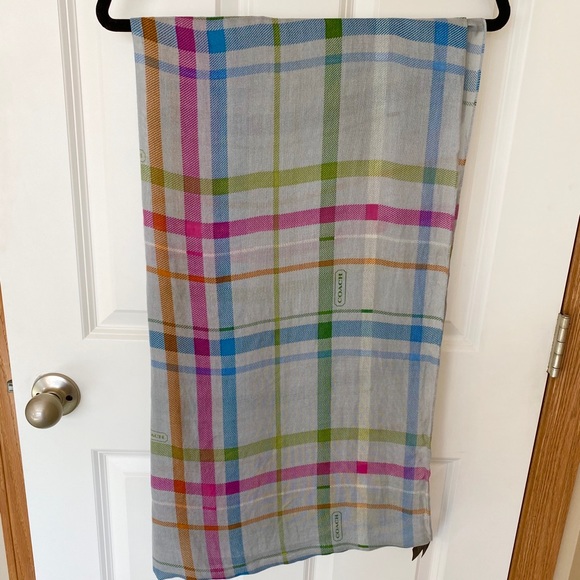Coach Tattersall Plaid Infinity Scarf - Picture 2 of 6